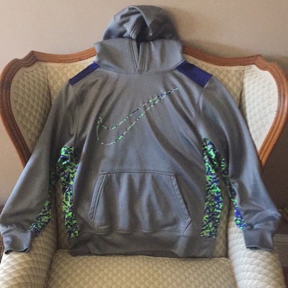 Nike Other - Nike Thermafit Gray/blue/green hoodie